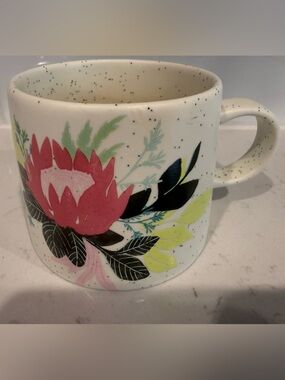 STARBUCKS Speckled Ceramic Floral Mug